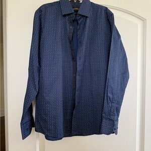 Men's Navy Blue Dress Shirt